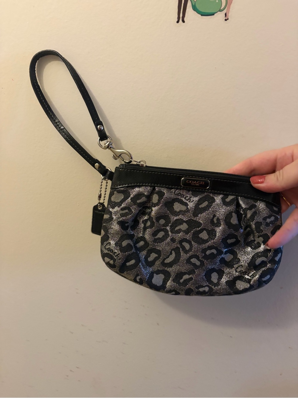 Coach Madison Metallic Ocelot Leopard Print Wristlet
